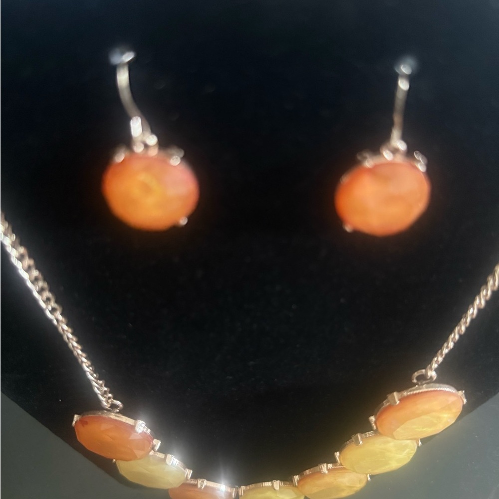Paparazzi Orange and Yellow Necklace Set